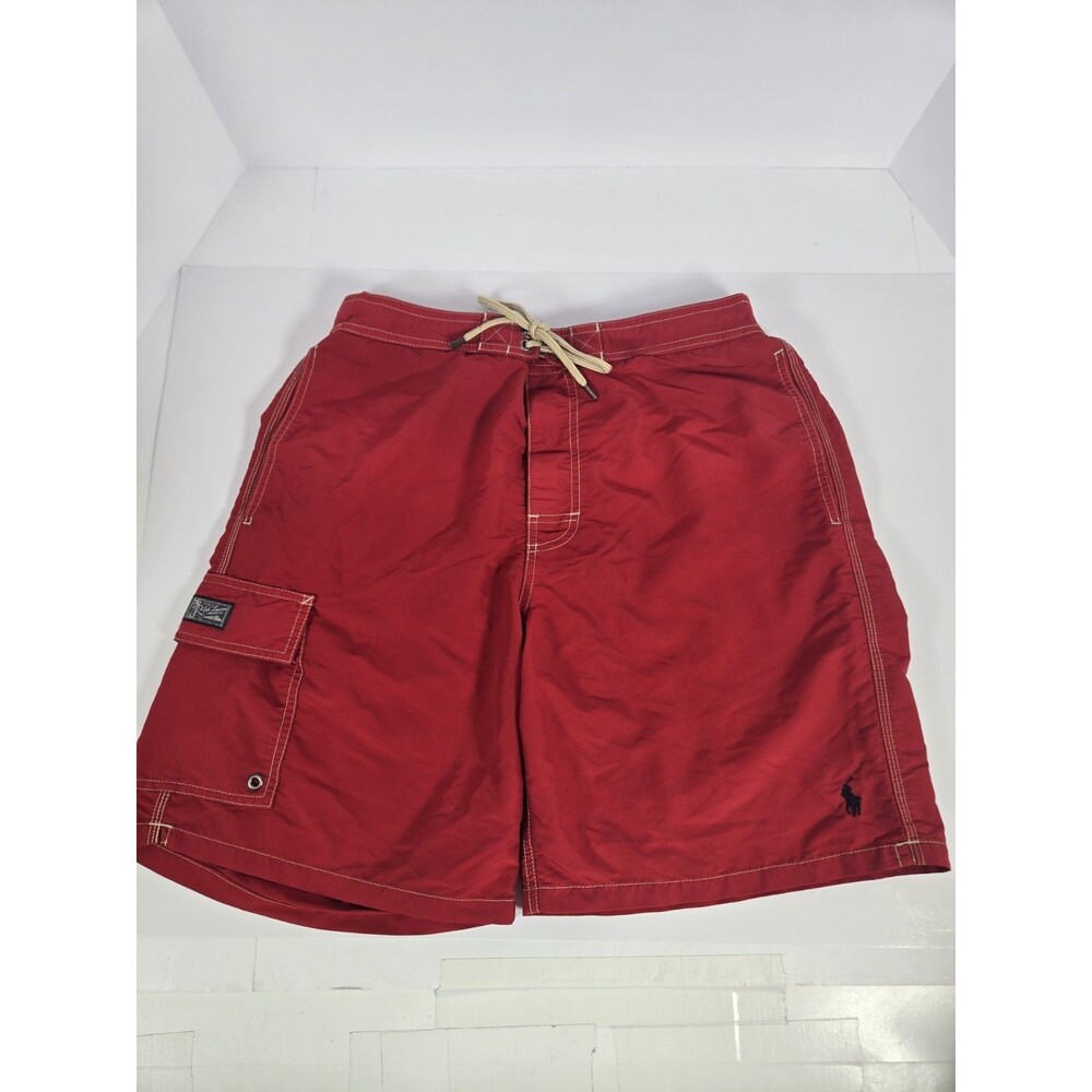 Polo Ralph Lauren Men's Red Cargo Swim Trunks Size L Pony Logo Board Shorts